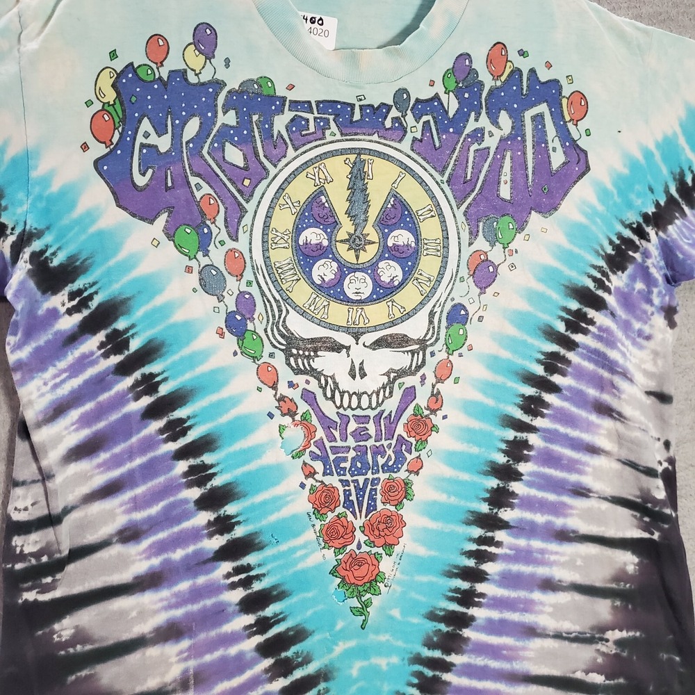 VINTAGE Grateful Dead Men Shirt Xl Tie Dye 1990 Liquid Blue Capricornus READ - Picture 9 of 16